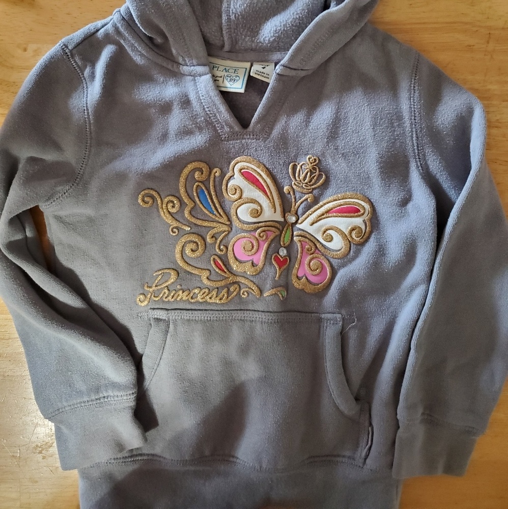 Children's Place Grey Butterfly Hoodie